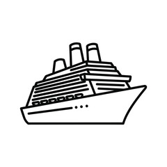 Obraz premium Outline illustration of a cruise ship