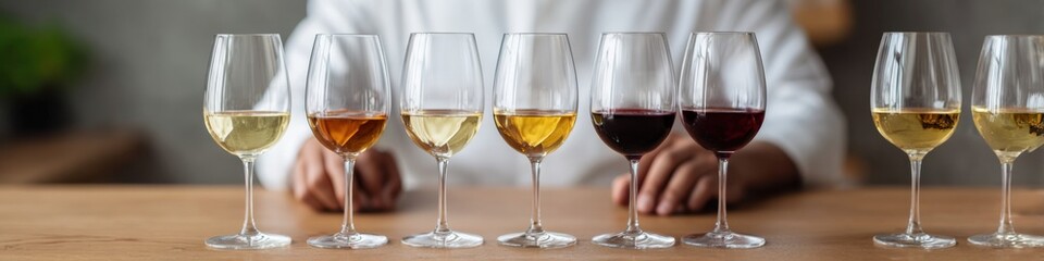Wine tasting event with diverse selection of red and white wines