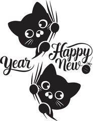 cat with a  happy new year