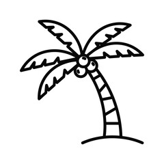 Cartoon palm tree with coconuts