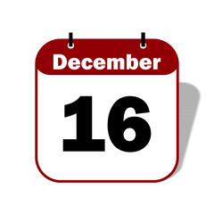16 December Date Icon 