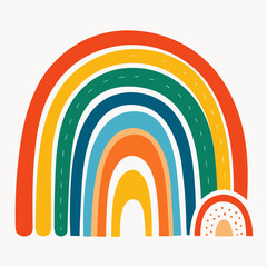 Colorful rainbow with different colors