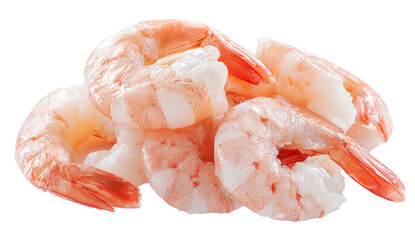 Fresh raw shrimp, piled together, close-up
