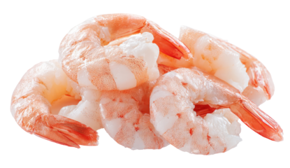 Fresh raw shrimp, piled together, close-up