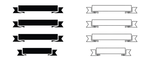 Collection of modern ribbon banners for titles and design elements,Ribbon elements collection,Ribbon banners set.