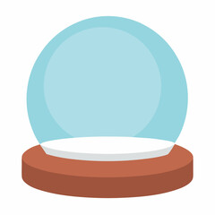 Empty snow globe with a light blue dome and brown base