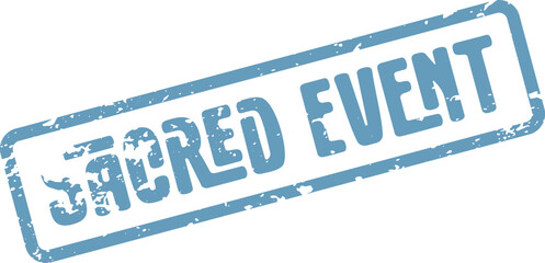 Distressed Blue Rubber Stamp Graphic Indicating a Significant Sacred Event for Spiritual Occasions
