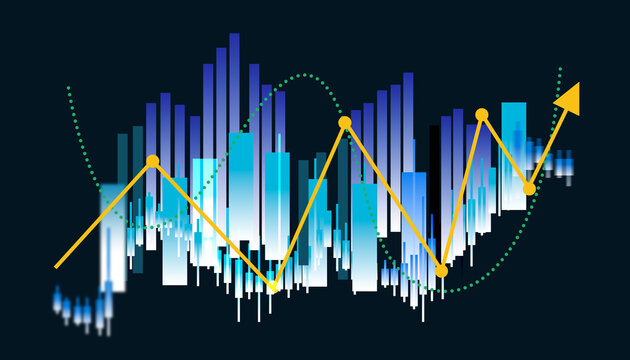 Candlestick stock market chart graph trading ipo commodity investment trading graph, business and financial concepts on transparent background png file - Powered by Adobe