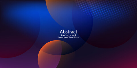 Dark Blue and Orange Neon Geometric Background. Suit for banner, web, brochure, pamflet and presentation