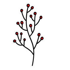 Illustration of Minimalist Flower With Green Leaves Graphic