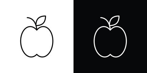 Fototapeta premium Apple icon outline and linear vector. outline icon and illustration