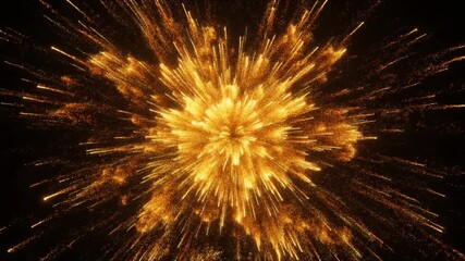 Two particles collide in a burst of radiant energy forming a vibrant explosion of light and color symbolizing quantum interaction, fusion, scientific discovery, and the essence of cosmic creation