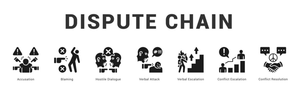 Dispute Chain Modern and clean web banner illustration featuring thematic icons for visual communication