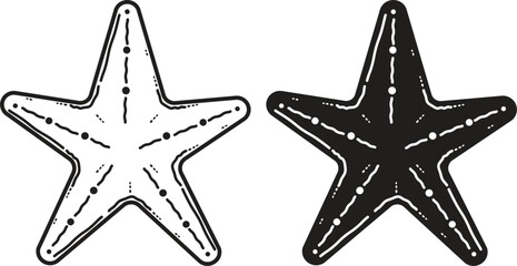 vector illustration of a starfish - black and white , perfect for beach-themed art, logos, and decoration
