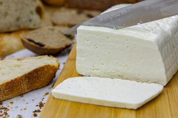 Fresh bread from the oven at a small artisan bakery at home. Very healthy sourdough bread products of various types. 