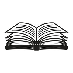 open book vector illustration - minimalist icon line art 