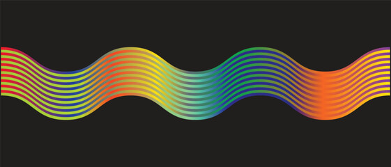 Vibrant Rainbow Wave Lines — Colorful Gradient Flow Background — Modern Abstract Wavy Pattern