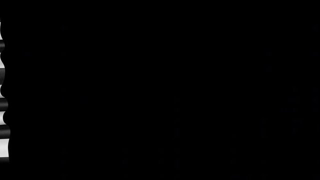 Black and White Curtain Transition Animation on Alpha Channel, Loop

