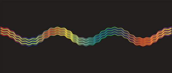 Colorful Gradient Wave Line — Vibrant Rainbow Flow — Modern Abstract Wavy Pattern