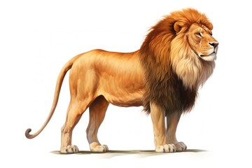 Obraz premium Mammal animal lion white background.
