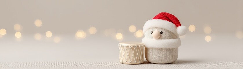 Multicultural Christmas Celebration and Festive Unity, Cozy holiday decoration featuring a festive snowman wearing a Santa hat.