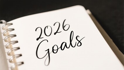 Handwritten Goals for Year 2026 on Notebook Page