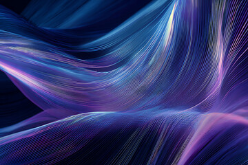 Luminous blue and purple light trails forming abstract waves and flowing textures on a dark background.