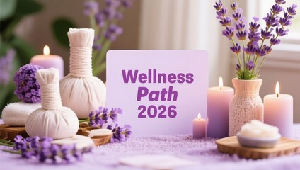 Relaxing Spa Setting with Lavender and Aromatherapy Essentials