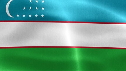 3D-Illustration of a Uzbekistan flag - realistic waving fabric flag.