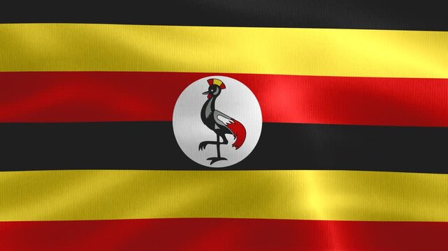 3D-Illustration of a Uganda flag - realistic waving fabric flag.