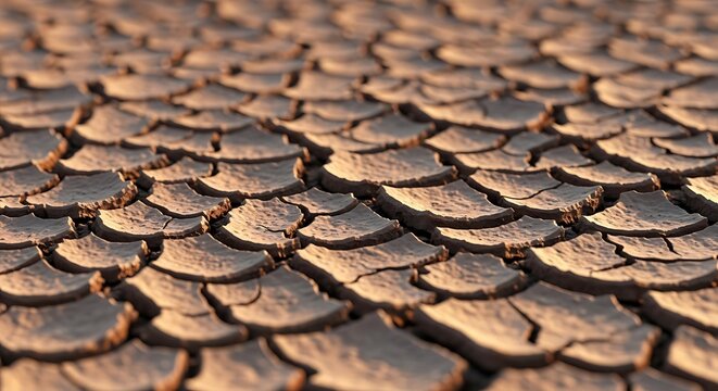 Cracked Dry Earth Surface Textured Soil in Hot Climate