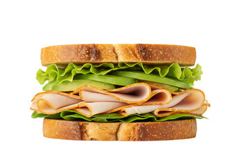 Delicious turkey sandwich with fresh avocado slices