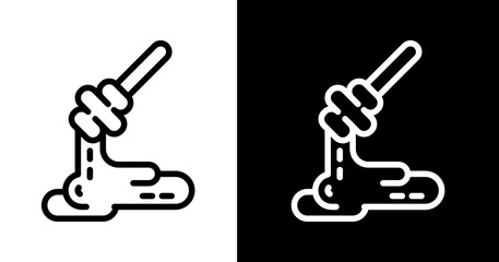 black and white illustration of honey icon