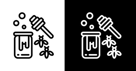 black and white illustration of honey icon