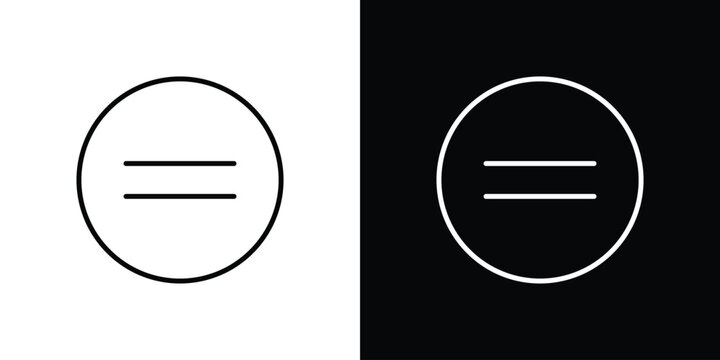 Equality icon outline and linear vector. outline icon and illustration