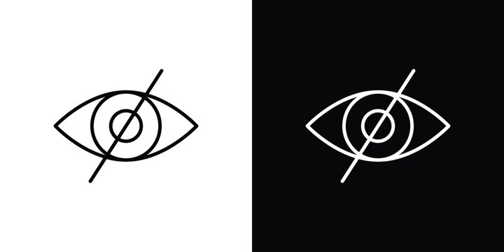Eye crossed icon outline and linear vector. outline icon and illustration