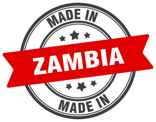 Made in Zambia round sign. Made in Zambia stamp.