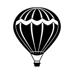 a hot air balloon floating above hills vector art.
