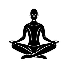 a person meditating vector art illustration