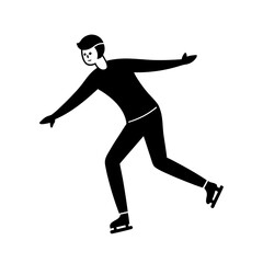 a person ice skating gracefully vector art