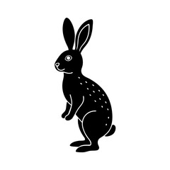 a rabbit standing on its hind legs vector art illustration