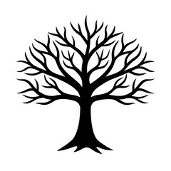 single tree branches spread vector art