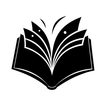 an open book with pages fluttering vector art