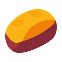 Stylized illustration of a sweet potato isolated on white background