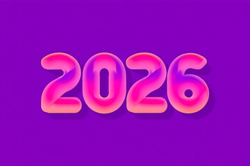 2026 numbers with pink orange and purple gradient year