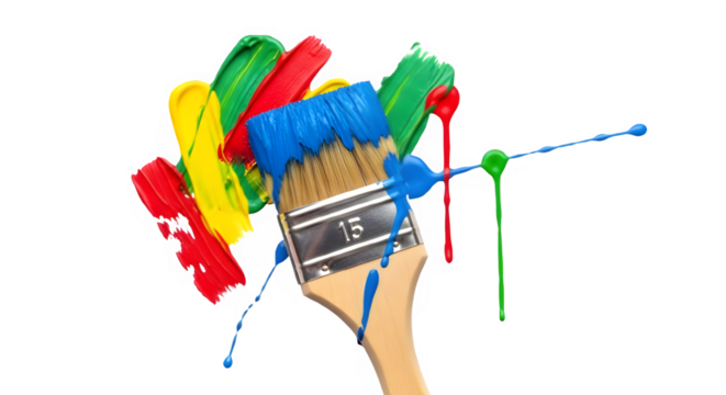 paint brush with color paint