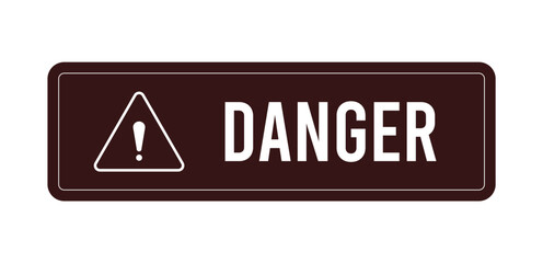 Digital warning sign vector in dark red