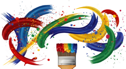 colorful paint brush strokes