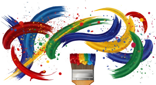 colorful paint brush strokes