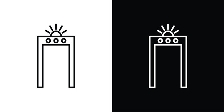 Metal detector icon outline and linear vector. outline icon and illustration